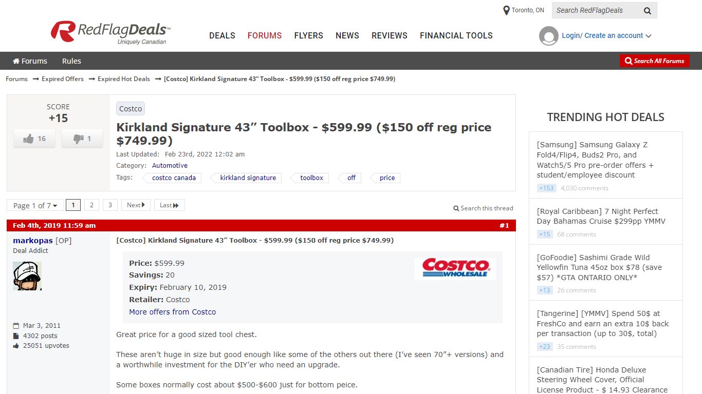 [Costco] Kirkland Signature 43” Toolbox - RedFlagDeals.com